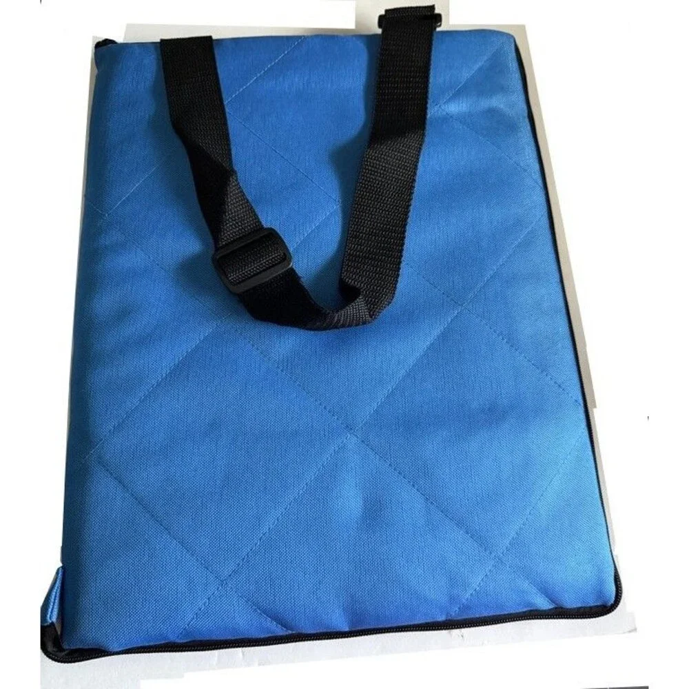 All Weather Blanket Blue Camping Beach Picnic Zip 50x60 Seat Cushion Carry Strap